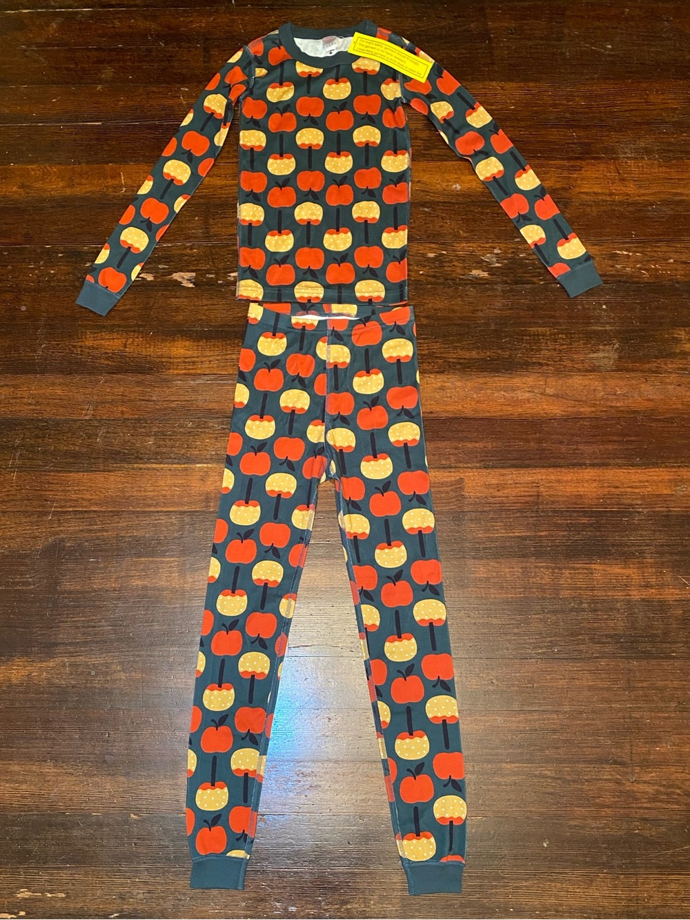 NWT HA Hanna Andersson 12 Pajama Set Caramel Apple Print 100% Organic Cotton